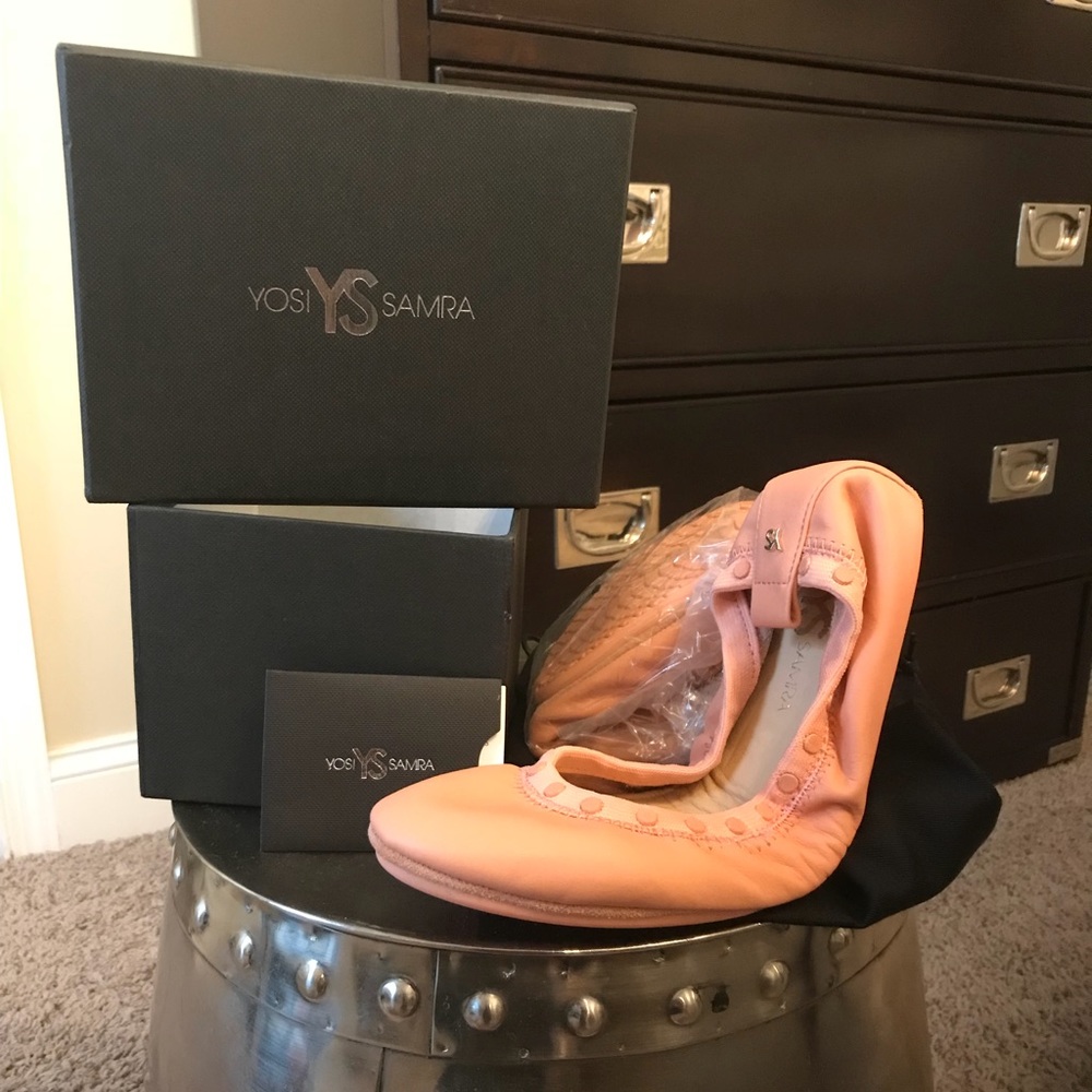 Yosi Samra pink leather flats